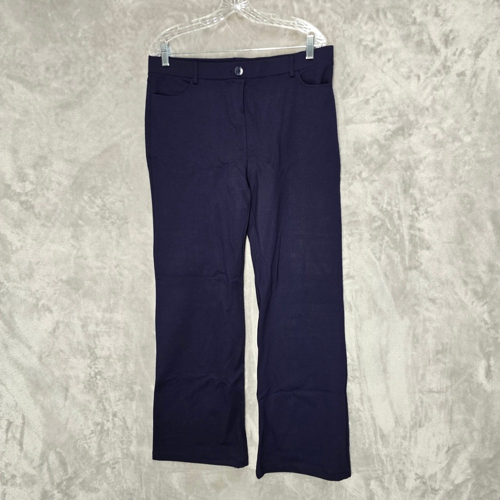 Tapata Dress Pants Women XL Navy Stretch Straight Leg Office‎ Work Elastic Waist